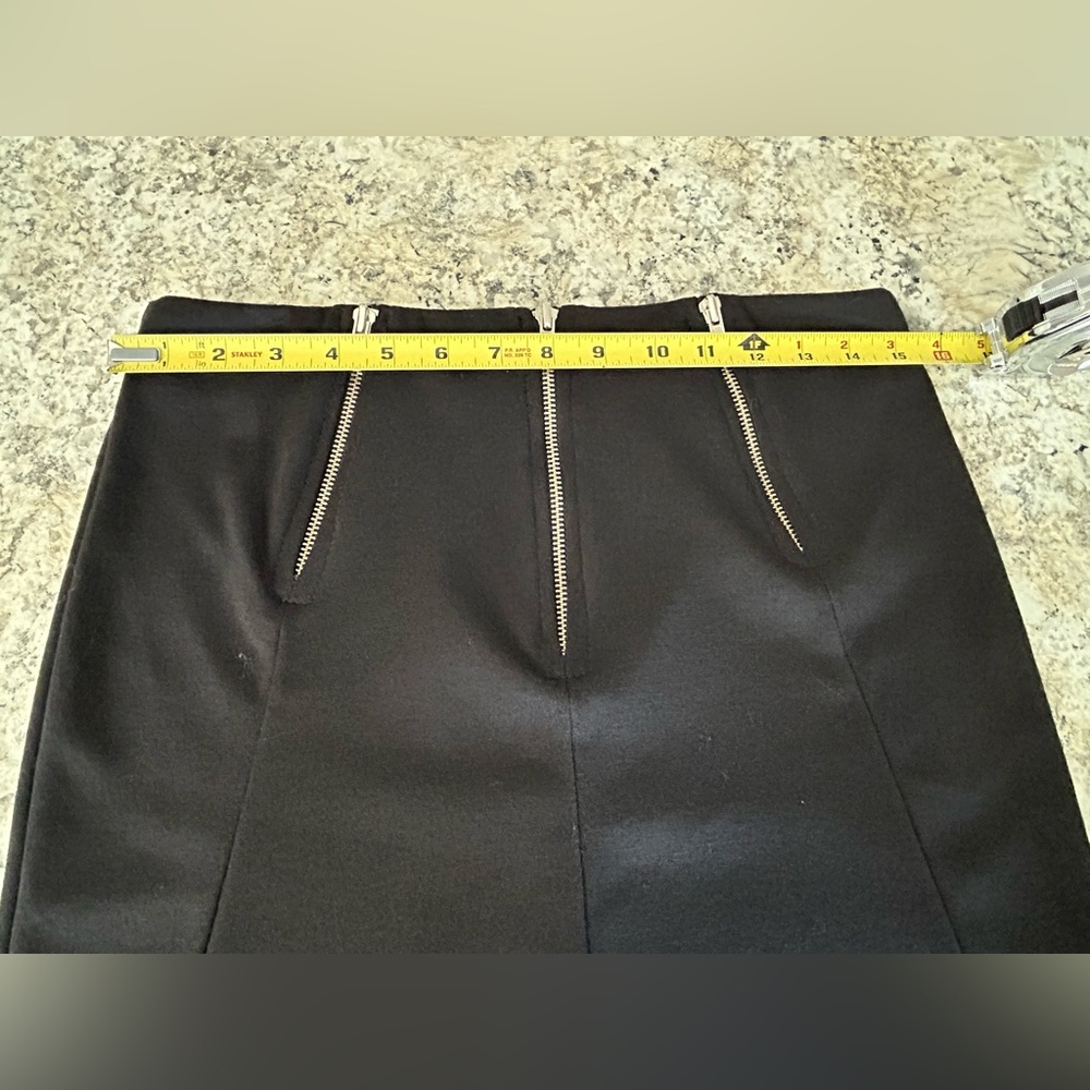 Hot Topic Black Mini Skirt Triple Zippers Stretch Goth Grunge Size M - Picture 8 of 9